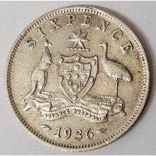 AUSTRALIA 1936 . SIXPENCE AUSTRALIA 1936 . SIXPENCE